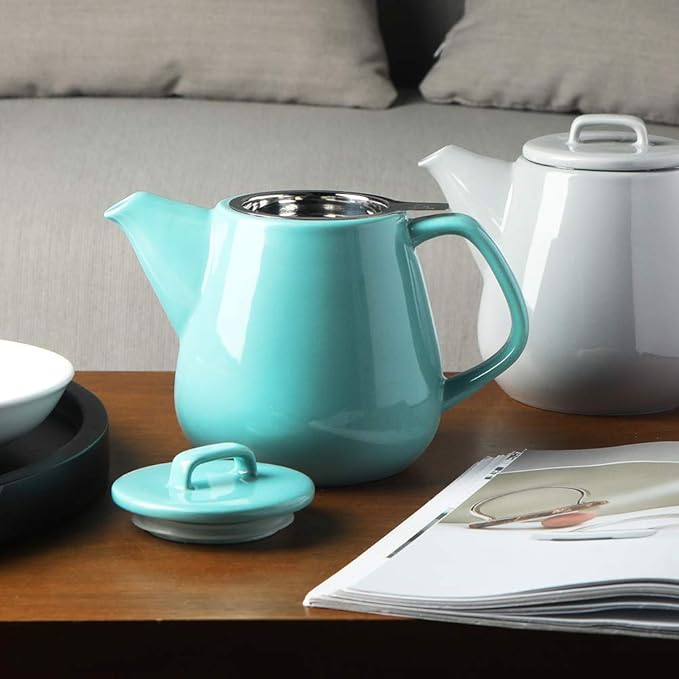 Sweejar 40oz Tea pot with Removable Stainless Steel Infuser,Dishwasher Safe Tea Pots for Loose Tea,Tea Pots with Infuser for Chrismas Women Gift(Turquoise) - Bloomnest