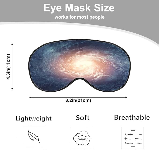 Space Galaxy Sleep Eye Cover Universe Beautiful Shining Star Silk Eye Mask for Sleeping with Adjustable Strap for Travel Nap Shift Work Office - Bloomnest