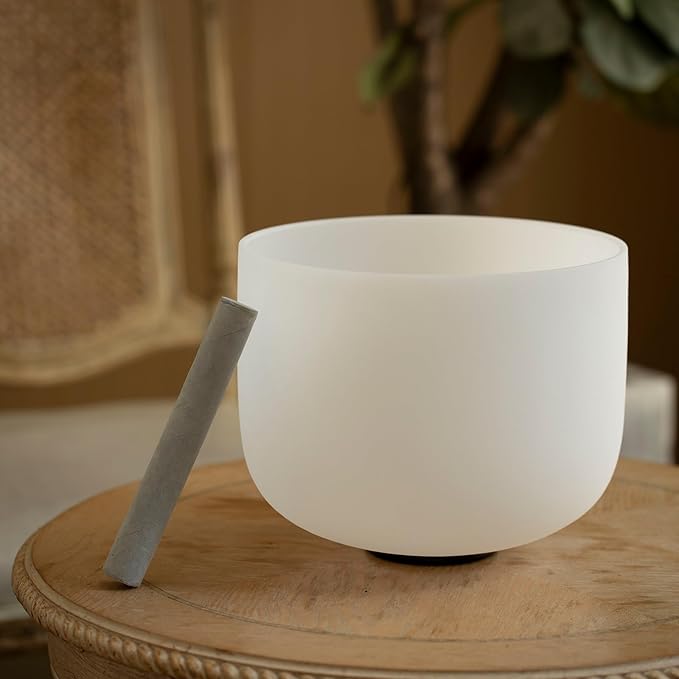 Hye-eun 10 Inch B Note 432hz Crystal Singing Bowl Sound Healing Meditation Crown Chakra Quartz Sound Bowl with Carrier Case for Yoga Meditation Healing - Bloomnest