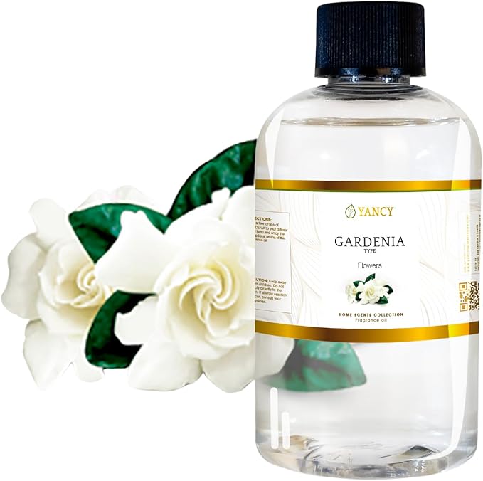 YANCY Gardenia Home Collection Fragrance Oil (4 oz), Pure Gardenia Floral Scent, Elegant Fragrance for Diffusers, Oil Burners & Aroma Lamps, Fresh Floral Ambiance for Any Room YancySpa