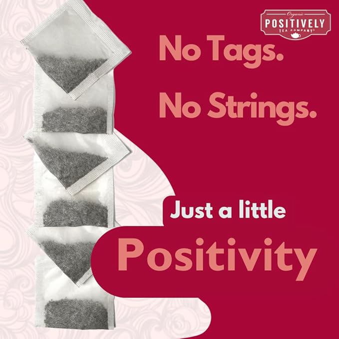 Organic Positively Tea Company, Hibiscus Herbal Tea Bags, 100 Count, Eco-Friendly Tea Bags, Non-GMO - Bloomnest