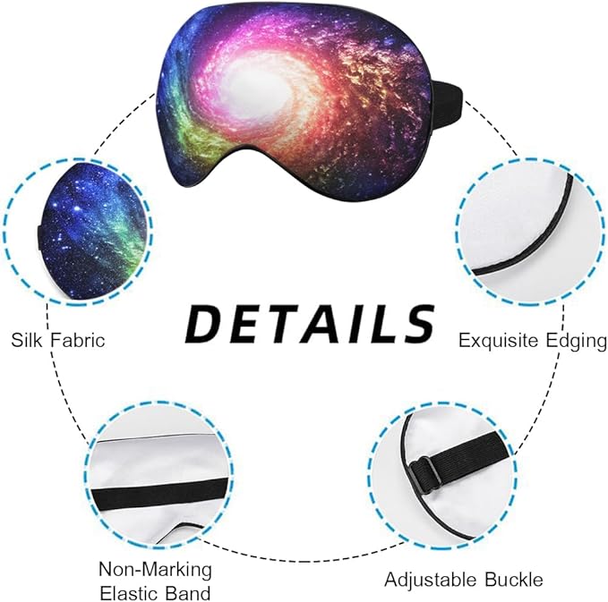 Starry Sky Silk Sleep Mask Mysterious Interstellar Universe Shining Soft Eye Shade Cover for Men Women Boy Girl Airplane Travel with Elastic Strap - Bloomnest