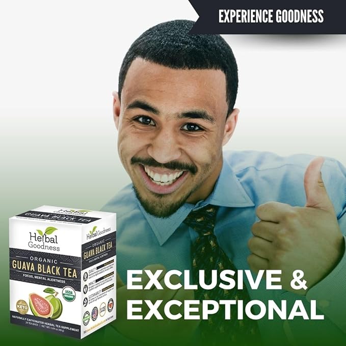 Guava Leaf Black Tea - Guava Leaves Herbal Tea Bags For Health, Immune Boost & Sleep |Hojas De Guayaba| Oral Health, Skin Health And Immune Support -24 Bags - Herbal Goodness. - Bloomnest