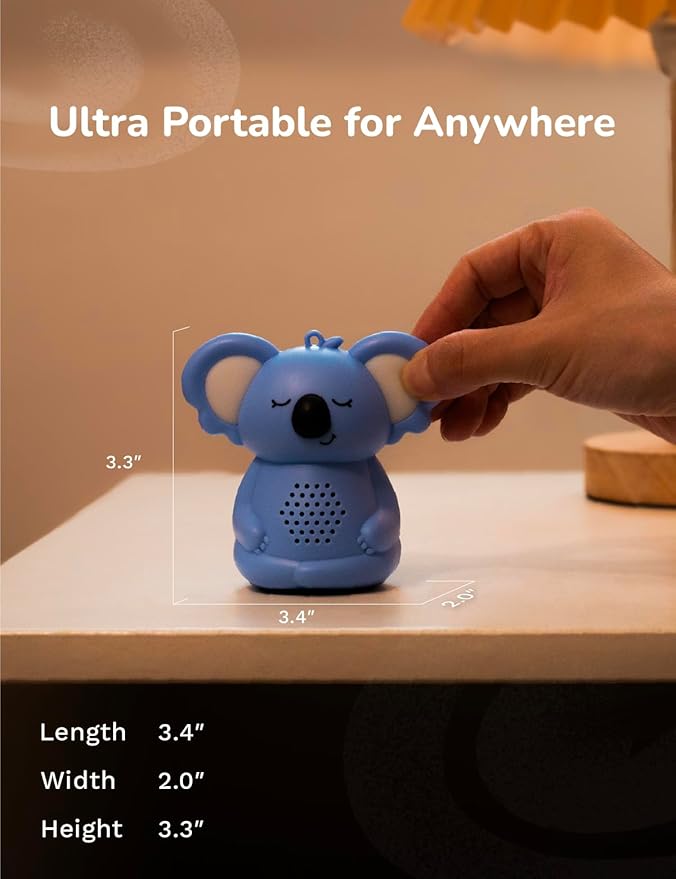 Calming Pal Koala Portable Sound Machine Baby, 5 Guided Mindfulness Rechargeable Sound Machine for Sleep Adults/Kids, 8 Soothing Sounds Mini Portable Sound Machine for Travel/Home/School - Bloomnest