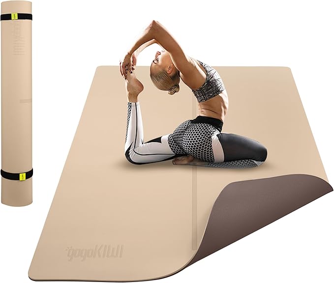 Large Yoga Mat (6'x4') – 1/4" & 1/2" Thick Exercise Mats for Home Workout, Extra Wide Workout Mats for Home Gym, Yoga, Pilates, Stretching, Floor & More - Bloomnest