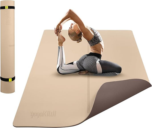 Large Yoga Mat (6'x4') – 1/4" & 1/2" Thick Exercise Mats for Home Workout, Extra Wide Workout Mats for Home Gym, Yoga, Pilates, Stretching, Floor & More - Bloomnest