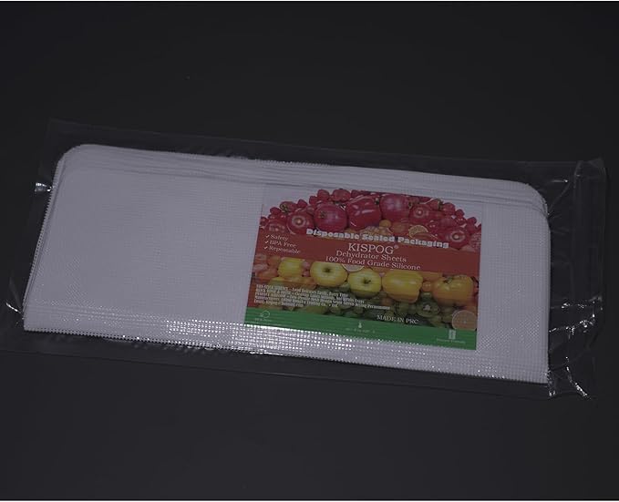 Non-Stick Silicone Dehydrator Liners: 11.4x11.4 inch Fit Cercker/CE-12 Fendia/FDS-10 BPA-Free Easy Clean Reusable Mesh Sheets for Healthy Snacks 12-Pack - Bloomnest