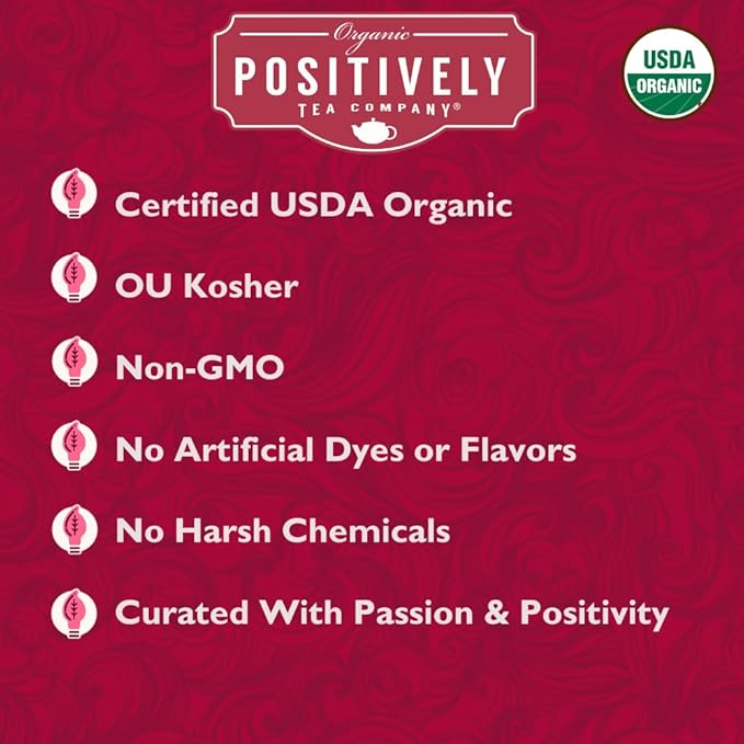 Organic Positively Tea Company, Hibiscus, Herbal Tea, Loose Leaf, 16 Ounce - Bloomnest