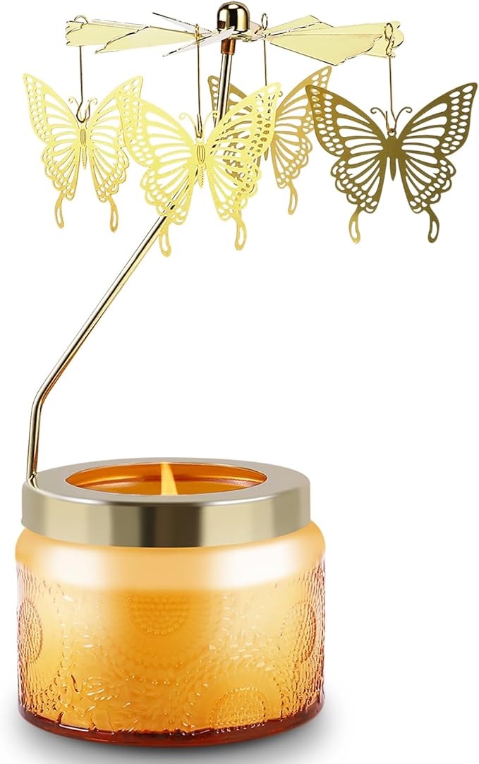 Rotatable Candle, Birthday Gifts for Women, Vanilla Cream Scented Candles Anniversary Christmas Thanksgiving, Butterfly Best Girl, Friends,Mom - Bloomnest