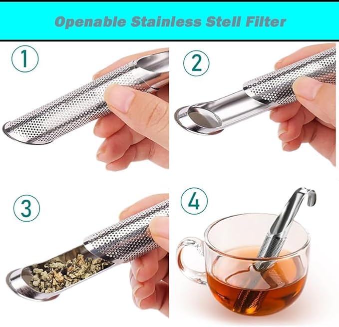 New Gadgets 2024 Stainless Steel Tea DiffusersInfuser With Hanging Hook Tea Strainers For Loose Tea Infuser Coffee Tea Strainer (6 Pcs) - Bloomnest