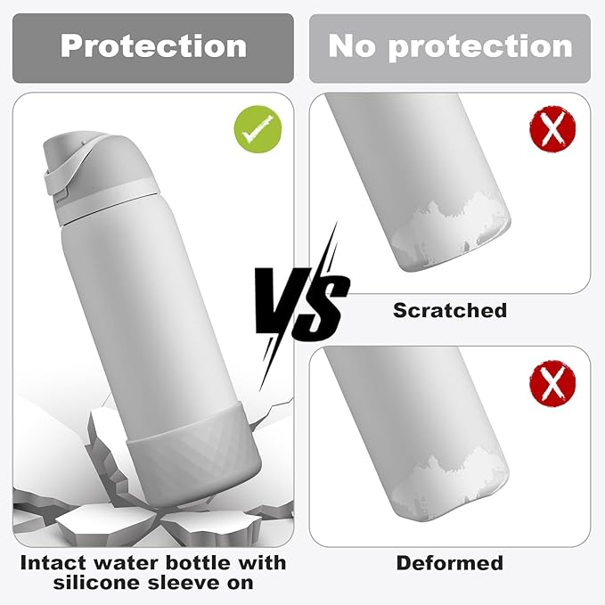 Silicone Boot for Owala Water Bottle 24 oz 32 oz 40 oz, Anti-Slip Protective Sleeve for FreeSip/Twist/Flip Stainless Steel Water Bottles Accessories BEONSKY