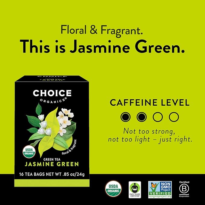 Choice Organic Teas - Favorites Variety Pack Sampler - Includes Earl Grey, Jasmine Green, Oolong, Rooibos, Cocoa Mint Puerh, and Grapefruit Honeybush Organic Teas - 96 Tea Bags (Pack of 6) - Bloomnest