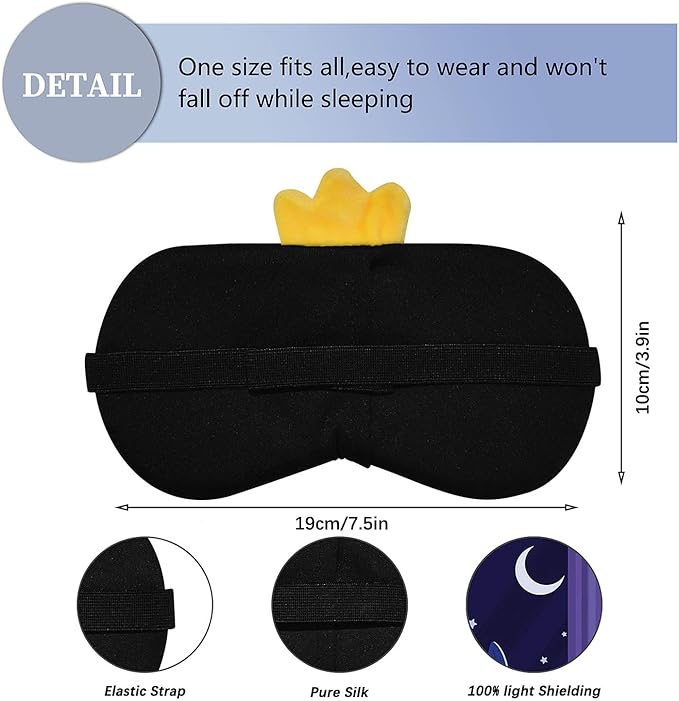 Cute Sleep Masks Cartoon Animal Eye Mask Plush Sleeping Mask & Travel Blindfold - Funny Novelty Eye Shade for Kids, Girls & Adults (Chick) - Bloomnest