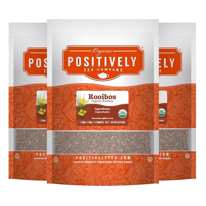 Organic Positively Tea Company, Rooibos Tea Sampler, Loose Leaf, 4 Ounce, 3 Pack - Bloomnest