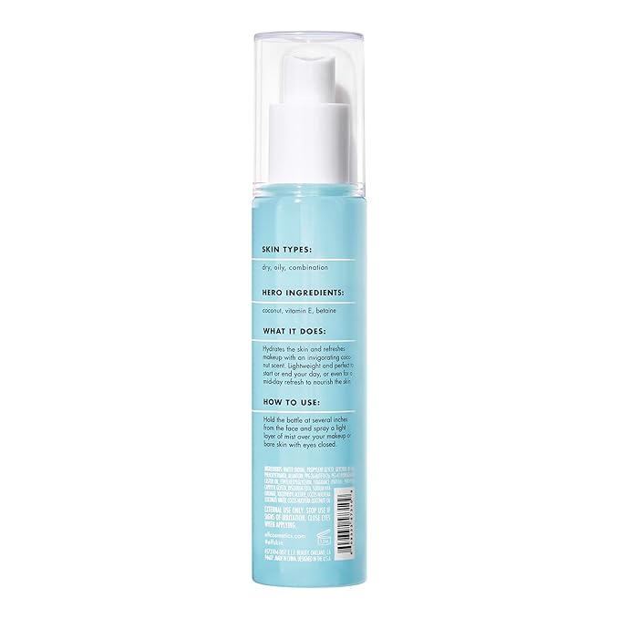 e.l.f. SKIN Holy Hydration! Hydrating Coconut Mist, Refreshes, Soothes & Invigorates Skin, Tropical Scent, 2.7 Fl Oz (Pack of 1) - Bloomnest