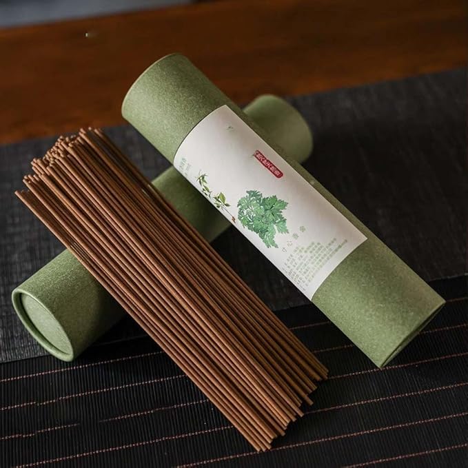 Mugwort Incense Sticks Natural Mugwort Herb Bundle Incense Sticks Pure Moxa for Aromatherapy and Energy Clearing Stress Relief (Mugwort)