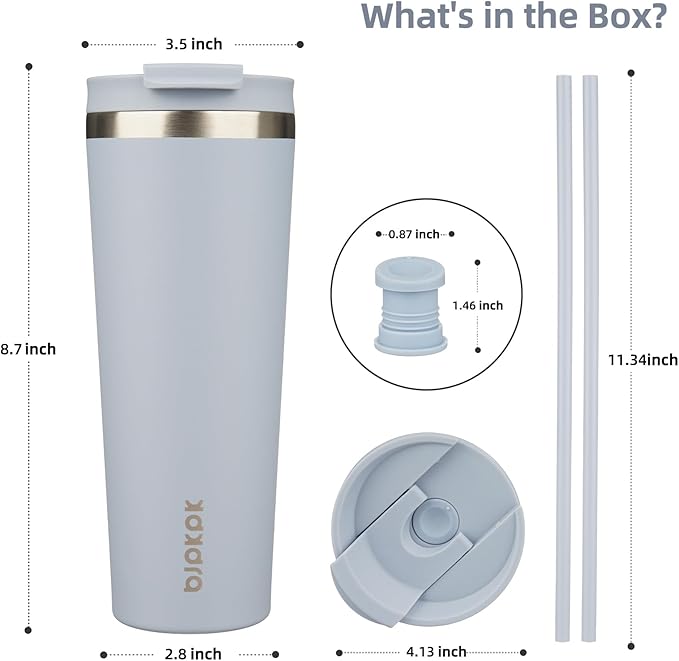 BJPKPK 26oz Stainless Steel Insulated Tumbler With lid And Straw Travel Coffee Thermal Tumblers Cup For Women And Men,Modern Blue - Bloomnest