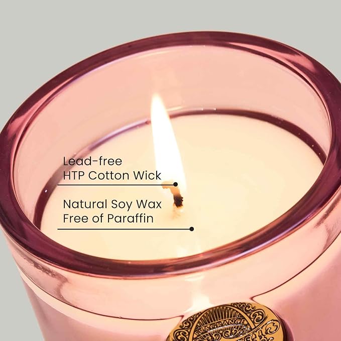 M&SENSE Natural Soy Candle | Jasmine & Pink | 9.2 oz, 50H Burn Time | Luxury Scented Candle for Relaxation, Gifting, Home Décor | Ideal for Bedroom, Office, Party Ambiance - Bloomnest