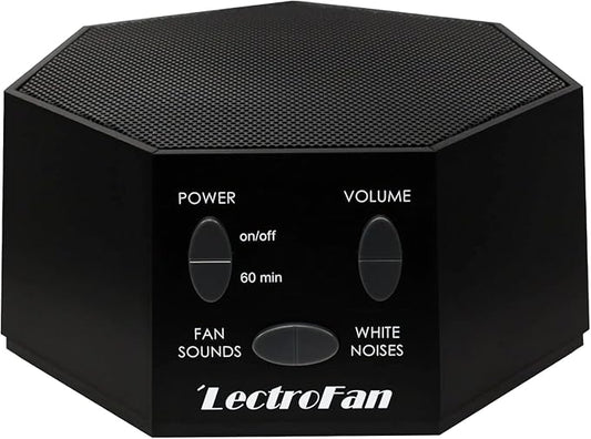 Adaptive Sound Technologies LectroFan Classic White Noise Machine - Global Power Edition with Adaptors for US, UK & EU - 20 Non-Looping Fan & White Noise Variations - Black - Bloomnest
