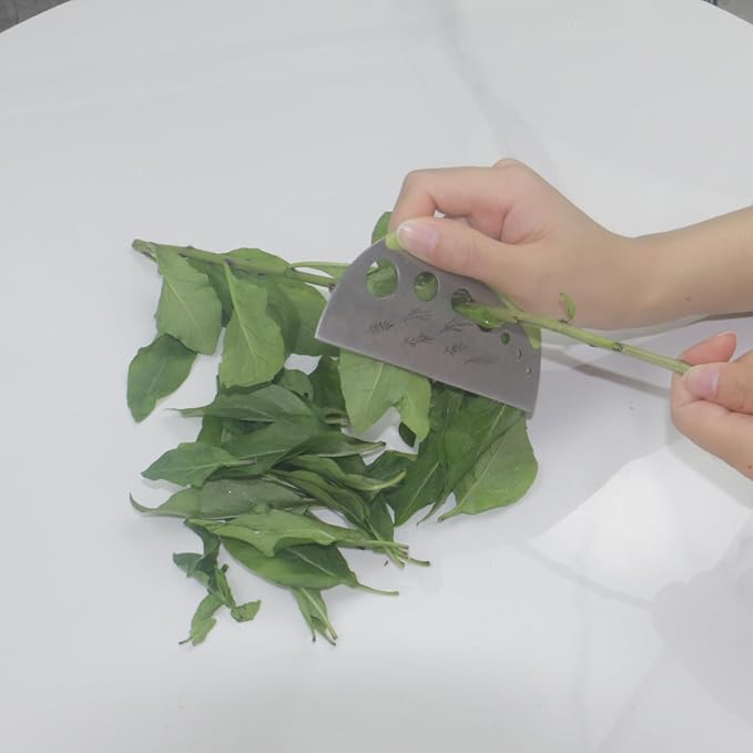 Herb Stripper and Herb Cutter 2 in 1,Herb Stripping Tool Herb Chopper Cilantro Chopper Best Kitchen Gadgets Presents for RV Owners Campers Chefs and Cooking Lovers,1PCS,Green,Stainless Steel,LXLVOUEG - Bloomnest