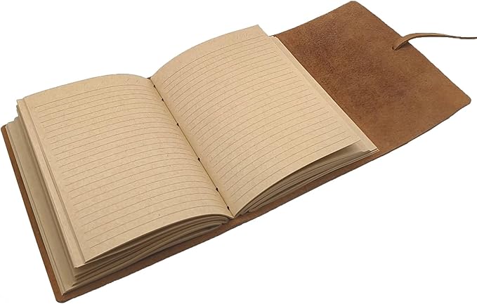 Brown Notebook Journal - Best Genuine Cool Leather Journaling for writers A5 Size Diary 6.2x8.5 Inch,Notepad For Man and Women, Vintage,Gifts,Work,Traveler,Personal - Bloomnest