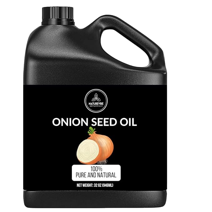 Naturevibe Botanicals Onion Oil 32 oz – 100% Pure Cold-Pressed Nourishing Hair & Skin Oil | Sulfur-Rich for Stronger Hair Growth & Scalp Health - Bloomnest