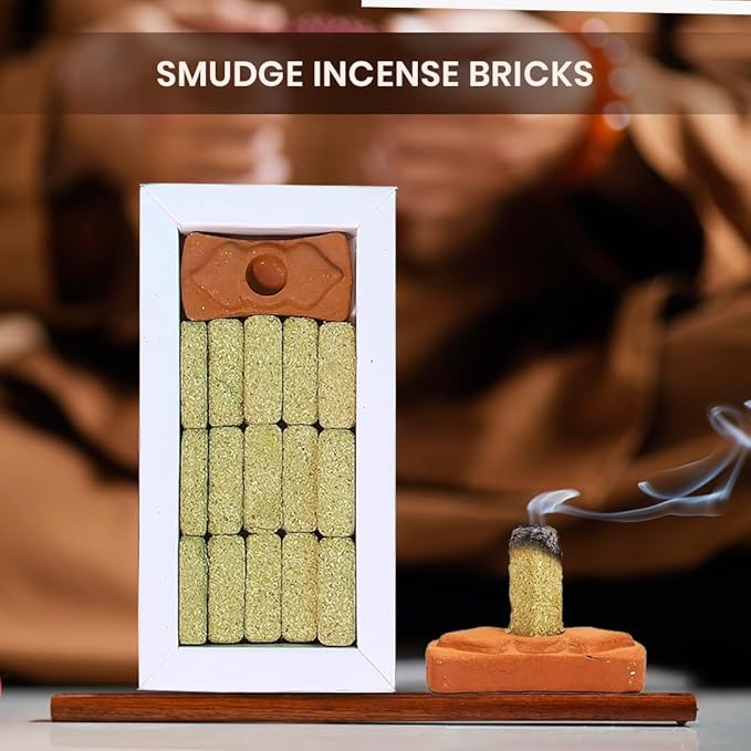 White Sage Smudge Incense Bricks Combo Pack of 45 (3 Packs x 15) | Made with California White Sage Leaves | Improve Focus and Clarity | Ideal for Home Purification, Yoga, Meditation, and Aromatherapy AROVATIKA