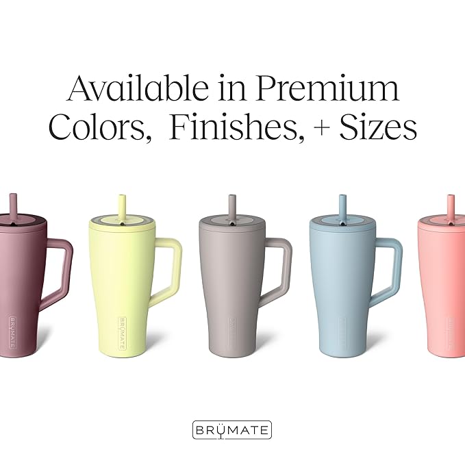 BrüMate Era 30 oz Tumbler with Handle and Straw | 100% Leakproof Insulated Water Bottle Tumbler with Lid and Flexible SoftSip Straw | Made of Stainless Steel | Cup Holder Friendly | 30oz (Lilac Dusk)