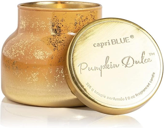 Capri Blue Glimmer Jar Candles - Luxury Holiday Scented Candles for Home - Long Lasting Soy Wax Blend - Scented Holiday & Home Decor - Pumpkin Dulce Petite Signature Jar (8 oz) - Bloomnest