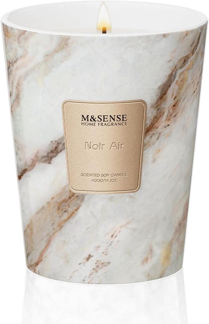 M&SENSE NoirAir Scented Candles for Home, Lead-Free Wick Highly Scented Jar Candles, 14.1 Oz 80 Hours Lasting Burning Candles Gifts for Women, Relaxing Aromatherapy Candle for Stress Relief - Bloomnest