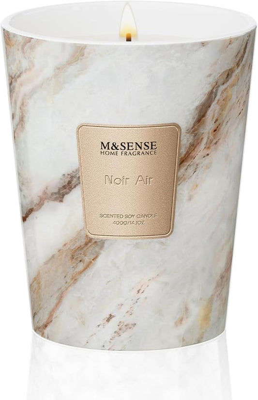 M&SENSE NoirAir Scented Candles for Home, Lead-Free Wick Highly Scented Jar Candles, 14.1 Oz 80 Hours Lasting Burning Candles Gifts for Women, Relaxing Aromatherapy Candle for Stress Relief - Bloomnest