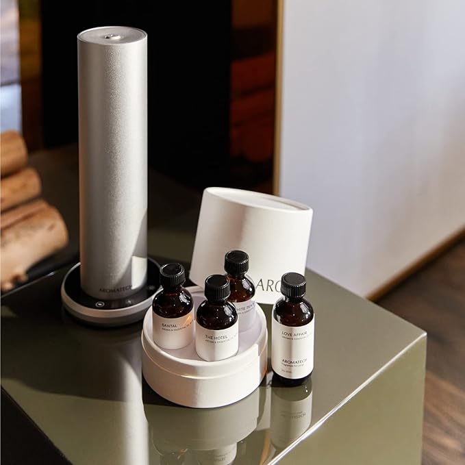 AromaTech The Bestsellers Set | Gift Set of Aroma Diffuser Essential Oils Blend of Santal, The Hotel, White Tea & Thyme, and Love Affair - 10 mL (4 Pack) - Bloomnest