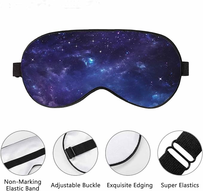 Galaxy Star Sleep Eye Mask Open Space Starry Sky Men Women Sleep Mask with Adjustable Strap Eye Cover Eye Shade for Travel, Nap,Meditation - Bloomnest