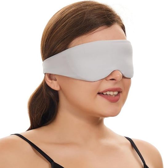 ALASKA BEAR Sleep Mask for Side Sleepers Patented Design, Cup-Shaped and Extra-Soft, 100 Blackout Eye Mask Shades Cover for Men and Women Home or Travel, Machine Washable, Pale Grey - Bloomnest