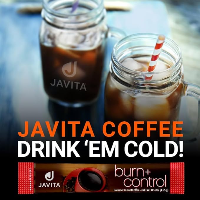 Javita Burn + Control Instant Coffee, Weight Management Herbs: Garcinia Cambogia & Yerba Mate, Slimming Coffee with Help of Exercise, Keto, Dieters Drink, 2 box / 24 (4.55g Sticks), 48 Count - Bloomnest