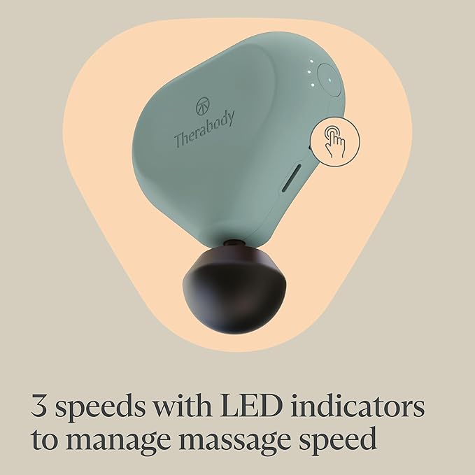 TheraGun Mini (2nd Generation) by Therabody - Handheld Electric Massage Gun - Compact Deep Tissue Treatment for Any Athlete On The Go - Portable Percussion Massager with QuietForce Technology (Green) - Bloomnest