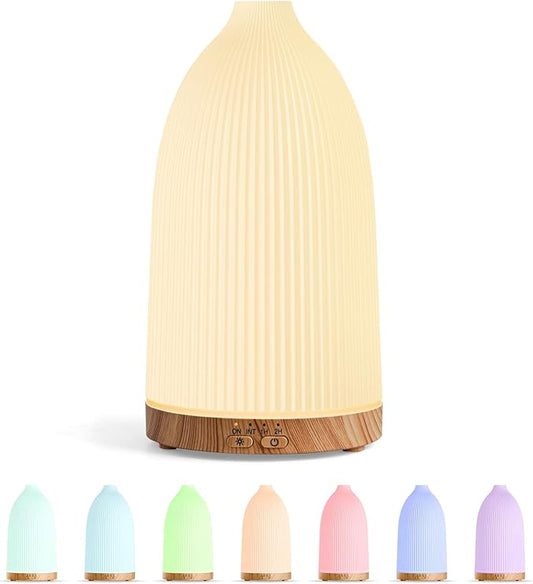 SALKING Essential Oil Diffuser, 100ml Aromatherapy Diffusers with Adjustable Mist Mode Timer Setting, Ultrasonic Diffusers for Essential Oils, Warm White Lights, 7 LED Colors, for Office Home - Bloomnest