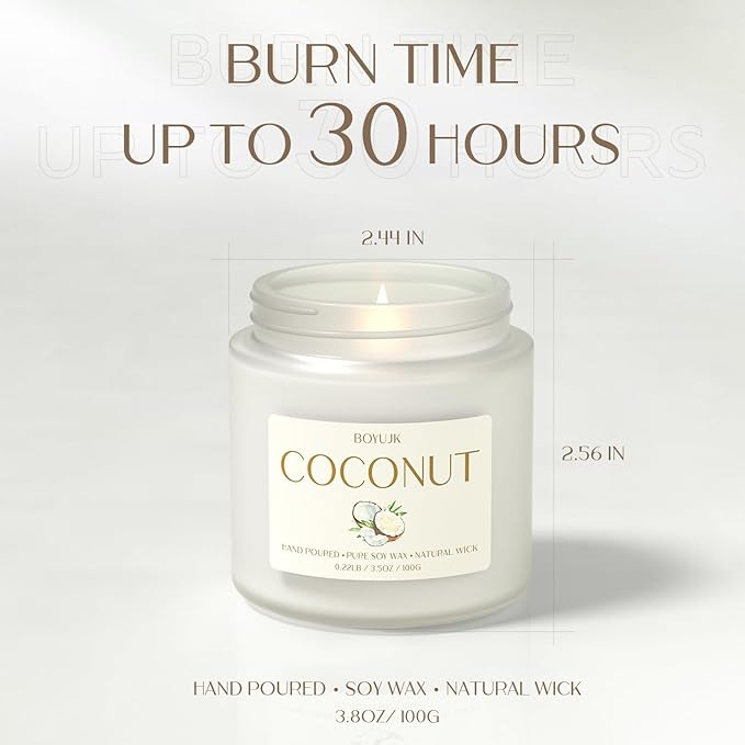Scented Candles, BOYUJK Coconut Candles for Home Scented, Coconut Candle Set for Stress Relief and Promote Sleep, Candle Gifts for Women and Men - Bloomnest