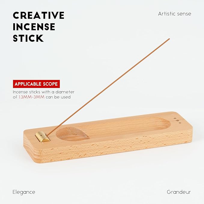 Incense Holder for Burning Palo Santo & Sage Sticks (Standard, Wooden Palo Santo and Sage Burner) SUJIAMEI