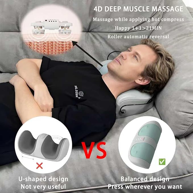 Foot Massager with Heat, with 3 Intensity Levels Shiatsu Kneading,with Massage Roller,Dual-Frequency Red Light 107.6°F Constant Temperature,Ideal for Feet Care and Pain Relief at Home, Office﻿ (Green) - Bloomnest