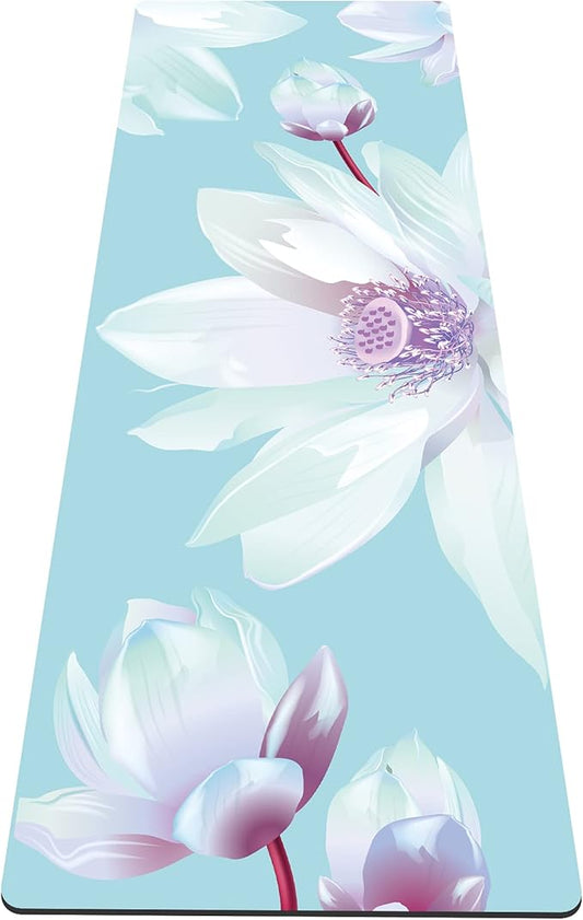 nuveti Yoga Mat Print Extra Thick TPE Non Slip Fitness Exercise Mat with Carrying Bag,72"x24" Extra Thick 6MM Exercise & Workout Mat for Yoga, Pilates Fitness and Floor Exercises - Bloomnest