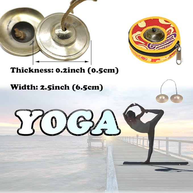 8Pcs Tibetan Buddhist Meditation Set,3.1in Singing Bowl,7.5in Brass Bell Dorje Vajra,2.5in Tingsha Cymbals Bells,Singing Scripture Implement Buddhist Supplies,Tibetan Dharma Mat and Zen Bag,HDRELEODY - Bloomnest