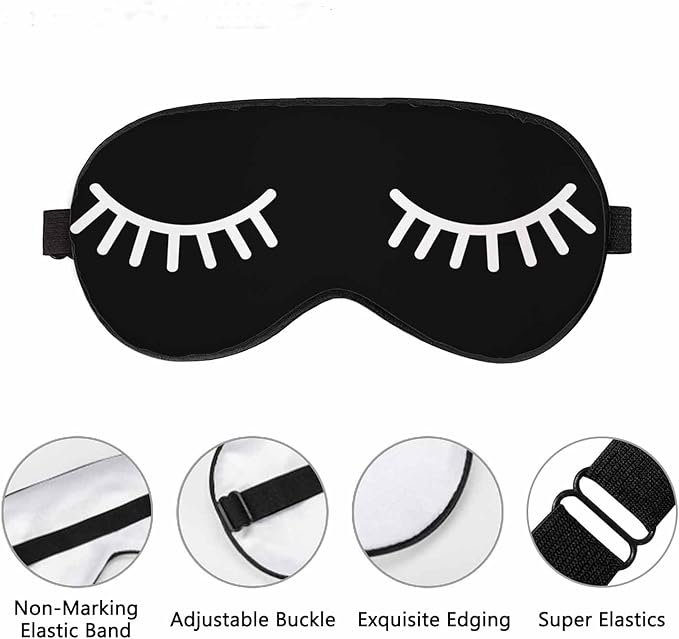 Silk Eyelashes Sleep Mask for Men Women, Adjustable Strap, Light Blocking, Comfortable, Perfect for Travel, Nap, Meditation - Bloomnest