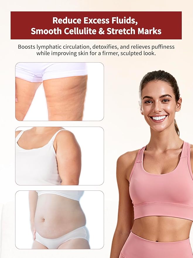 Lymphatic Drainage Massager & Anti Cellulite Massage Tool, Helps Reduce Stretch Marks & Cellulite, for Legs, Arms & Belly, Body Sculpting Machine with Microcurrent, Light, Heat & Vibration - Bloomnest