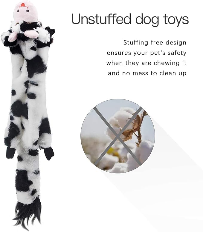 SHARLOVY Dog Squeaky Toys 5 Pack, Pet Crinkle Toy No Stuffing Animals Plush, Dog Chew for Large and Medium, Small Puppy Teething for Boredom - Bloomnest