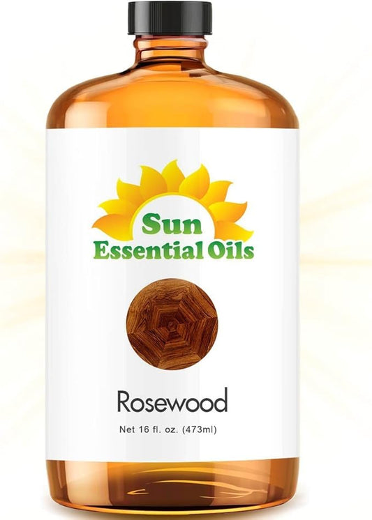 Sun Essential Oils - Rosewood Essential Oil 16oz for Aromatherapy, Diffuser, Skin Care, Cleansing - Bloomnest