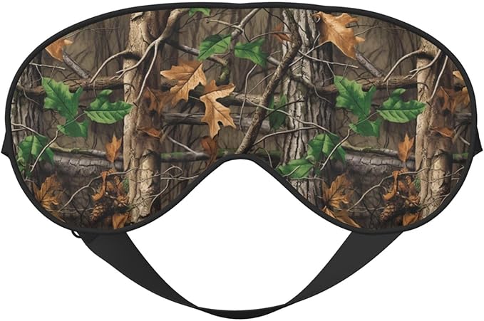 Sleep Eye Mask Camouflage Camo Branches Leaves Sleep Mask for Women Men Comfortable Eye Mask with Adjustable Strap Soft Eye Cover Blindfold for Travel Yoga Nap Shift Work - Bloomnest