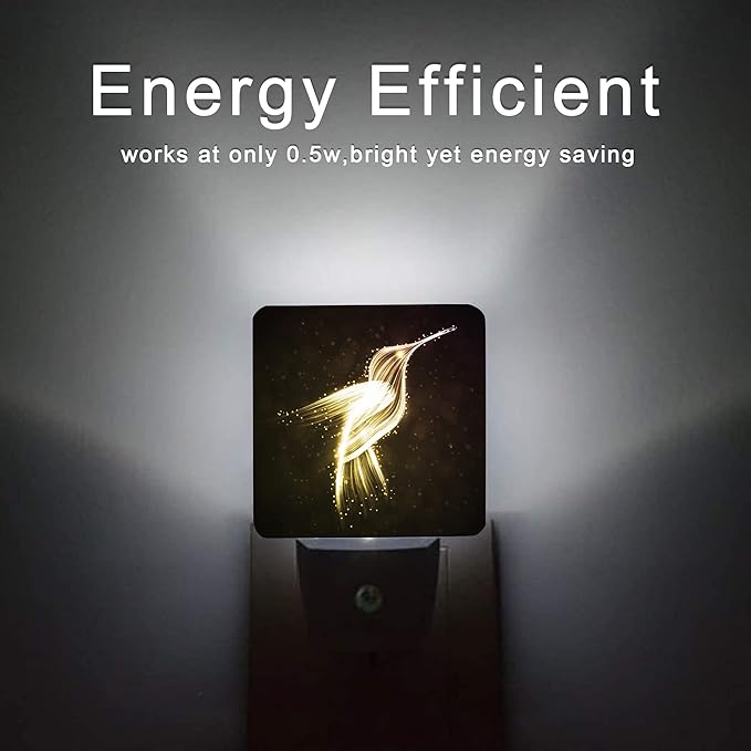 Hummingbird Night Light,Night Lights 0.5W Sleep Friendly for Women/Men Led Night Light Dusk to Dawn Sensor Nightlight for Stairway/Hallway/Kitchen - Bloomnest