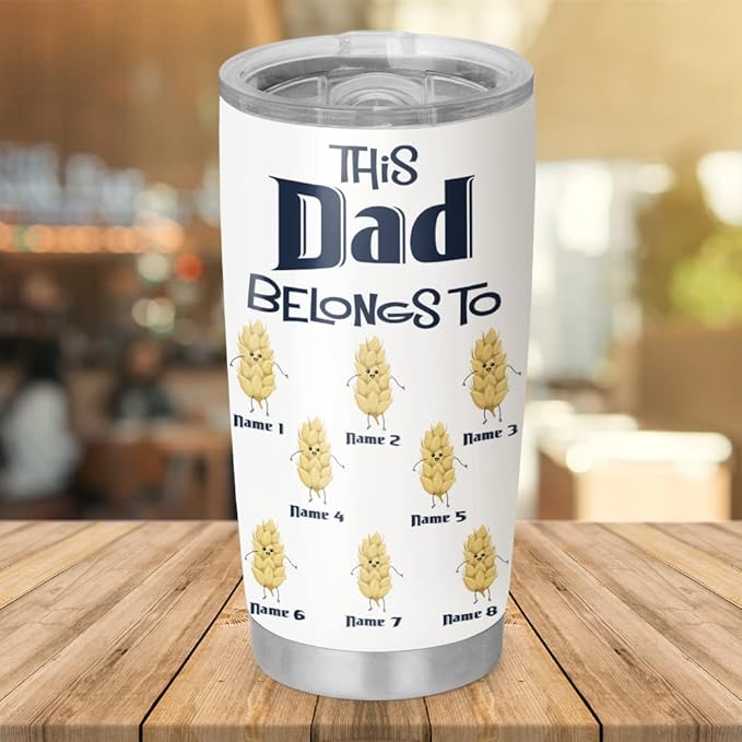 Custom Dad a Fine Man and Patriot Personalized Tumbler Cup Father's Day Gift, Gift For Dad, Father, Papa, Grandpa 20oz Insulated Coffee/Tea Tumbler with Lid - Bloomnest