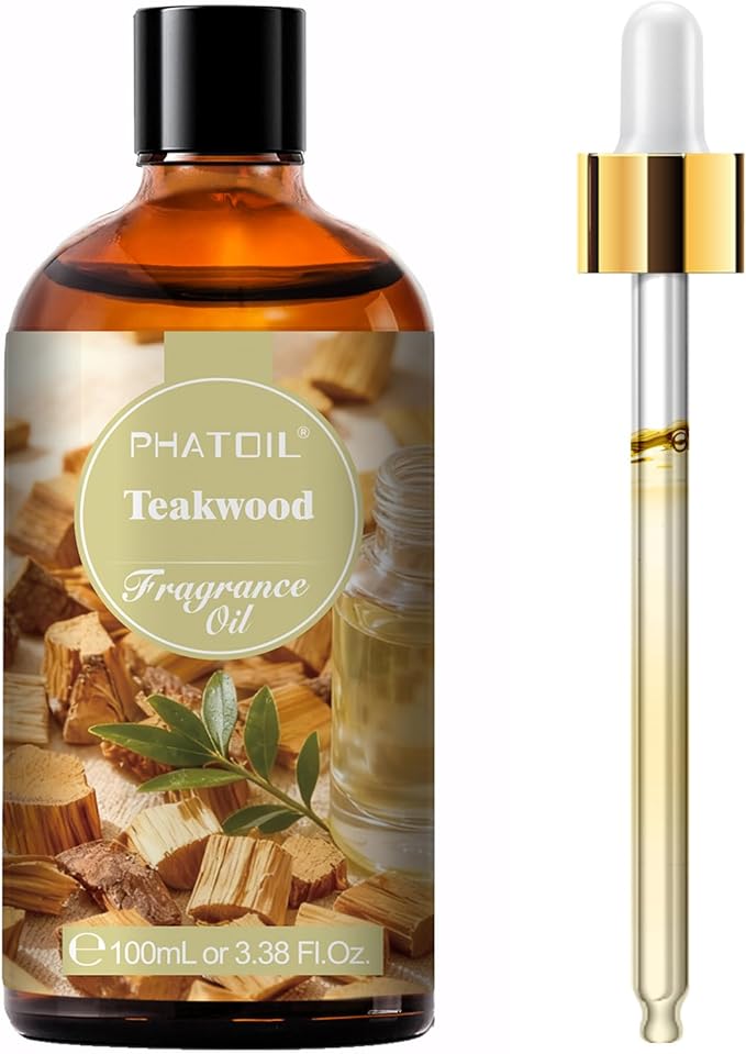 PHATOIL 3.38FL.OZ Teakwood Fragrance Oils for Aromatherapy, Essential Oils for Diffusers for Home, Perfect for Diffuser, Yoga, Skin Care, DIY Candle and Soap Making - 100ml - Bloomnest